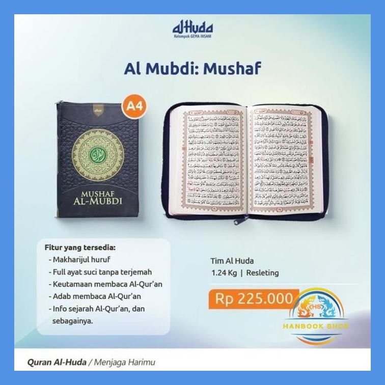 AL-QURAN MUSHAF RESLETING NON TERJEMAH UKURAN A4 AL MUBDI - MUSAF ALQURAN RISLETING TANPA TERJEMAHAN