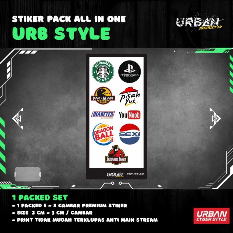 

Terlaris Urbstyle Stiker Pack Logo Brand P1 By Urban District Id Garskin Custom Case Laminasi Tebal COD