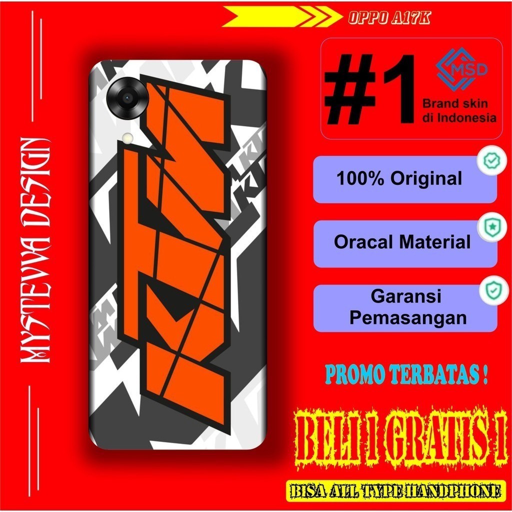 

Terlaris Oppo A17k Garskin Stiker Custom Case Laminasi Tebal COD