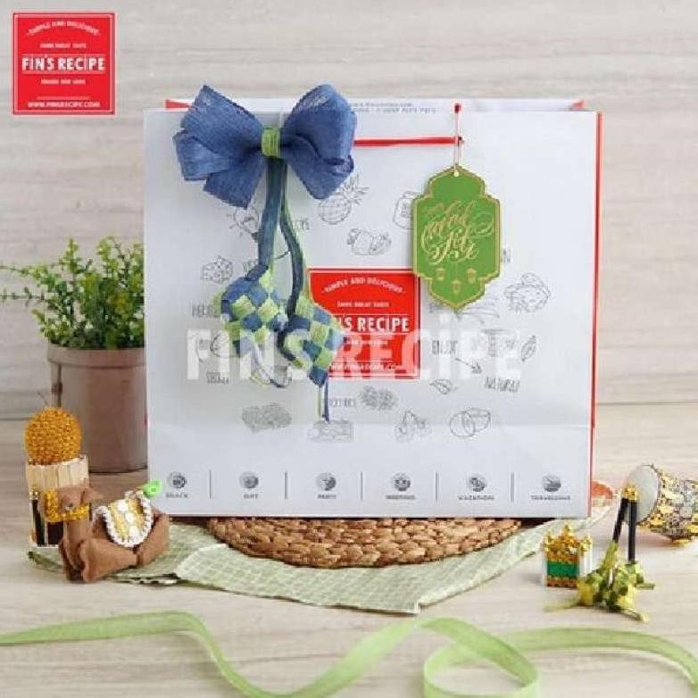 

FINS RECIPE HAMPERS PAPER BAG XL EID MUBARAK IDUL FITRI LEBARAN RAMADA