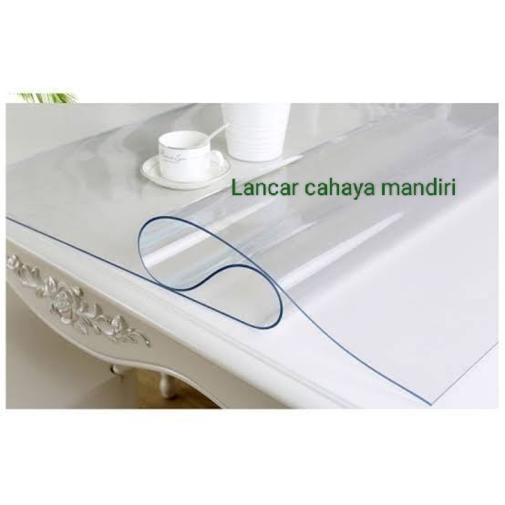 TERBARU TAPLAK MEJA ALAS MEJA PLASTIK PVC BENING TRANSPARAN 0,5MM 100CM X100CM