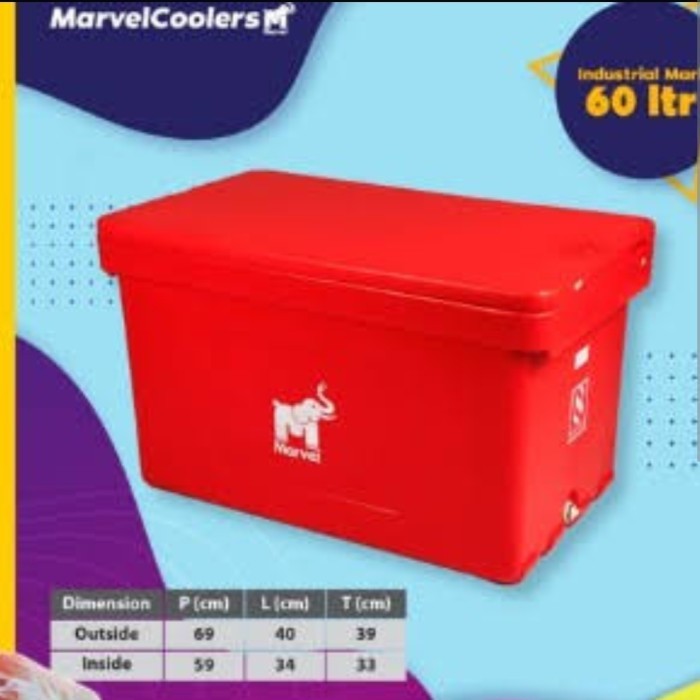COOLER BOX MARVEL 60 LITER/KOTAK ES BATU MARVEL 60 LITER/ICE BOX