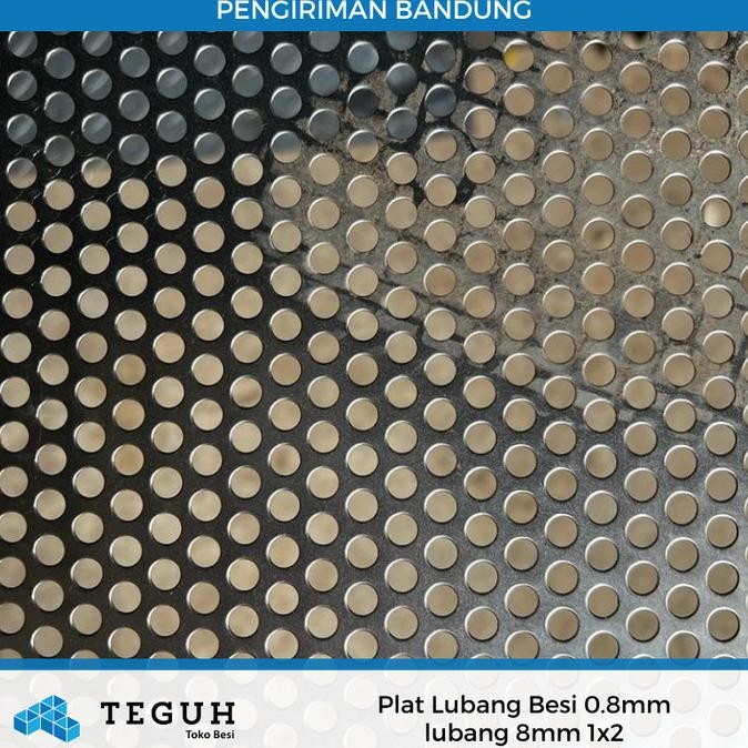 Plat Lubang Besi 0.8mm lubang 8mm 1x2