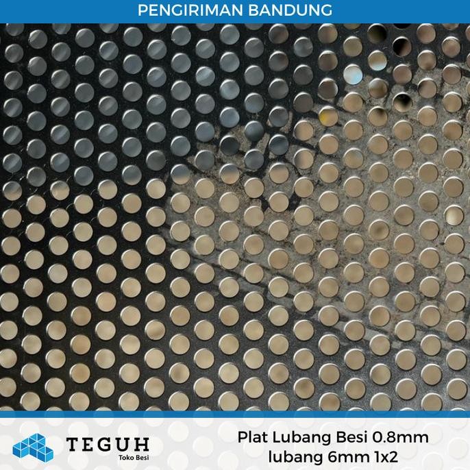 Plat Lubang Besi 0.8mm lubang 6mm 1x2