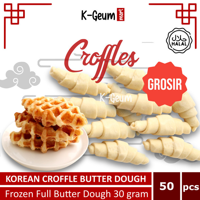 

Croffle Croissant Dough Frozen Full Butter Halal 30Gr Isi 50 Pcs Terlaris