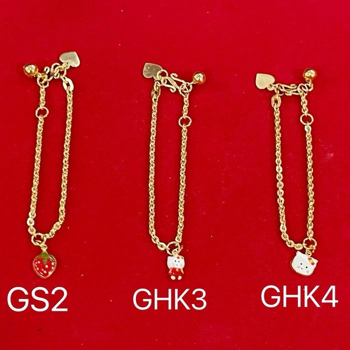 Gelang anak rantai medan emas muda 2 gram + gelang emas muda