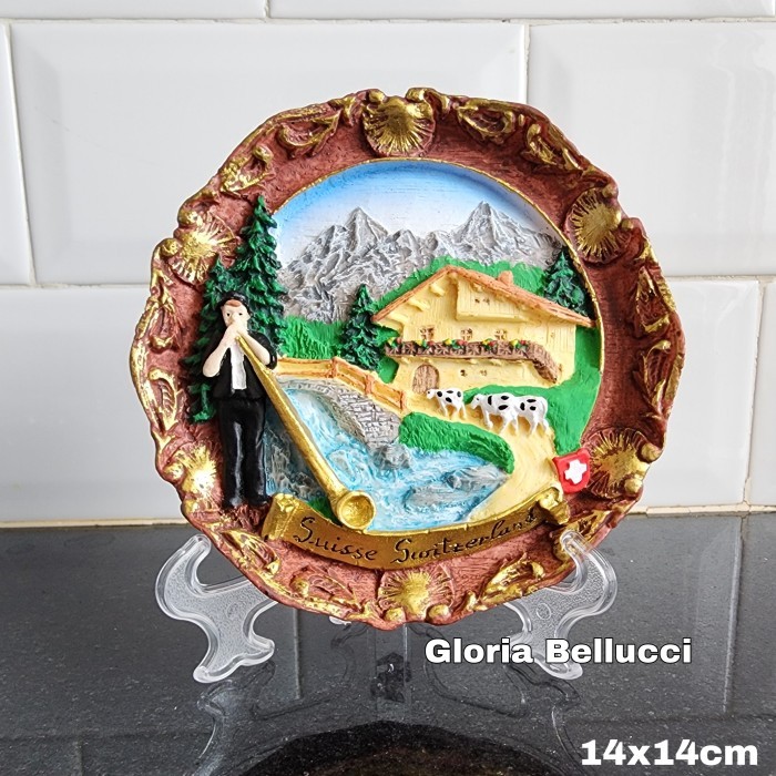 souvenir piring swiss dinding souvenir pajangan switzerland gantung