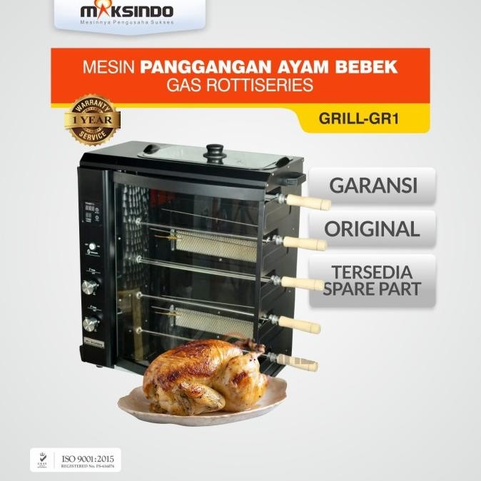 MESIN PANGGANGAN AYAM BEBEK GAS ROTTISERIES GRILL-GR1 ORIGINAL DAN TERPERCAYA