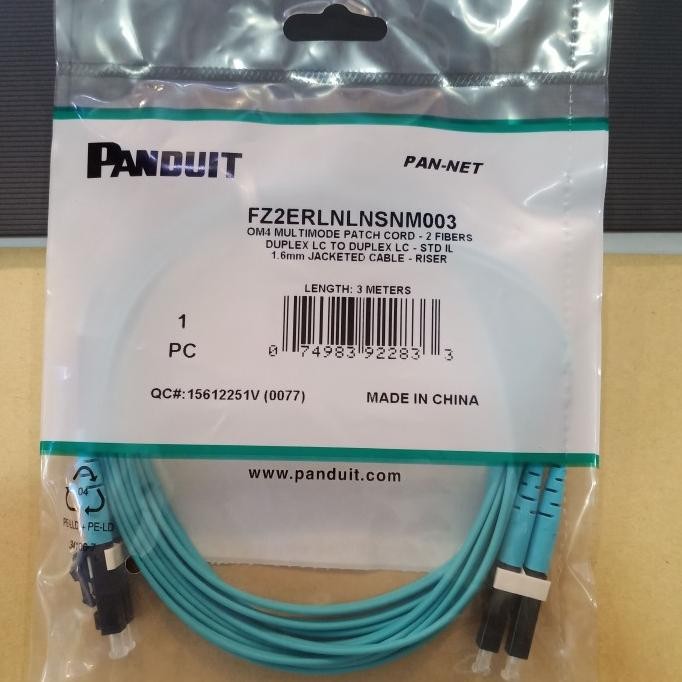 

Ready Fiber Optic OM4 LC-LC Panduit Multimode duplex 3 meter FZ2ERLNLNSNM003