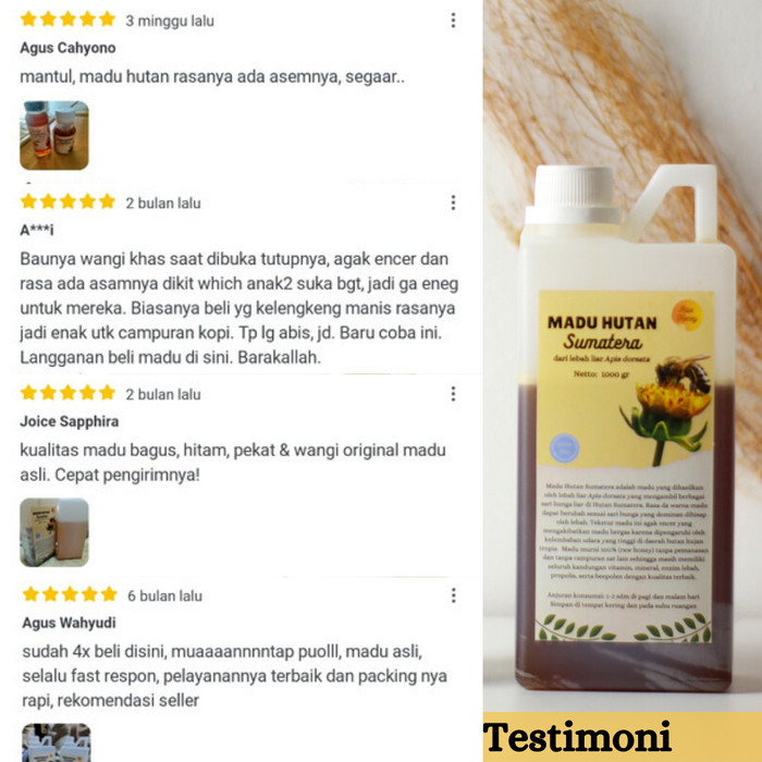 

Madu Hutan Asli Murni Raw Honey 1000 Gram