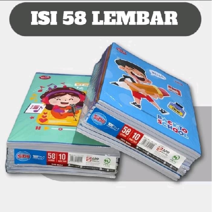 

TERUJI 1 PACK(10 BUKU)BUKU SIDU/SINAR DUNIA ISI 58 LEMBAR BUKU TULIS PUTIH PAPER STATIONERY KODE 264