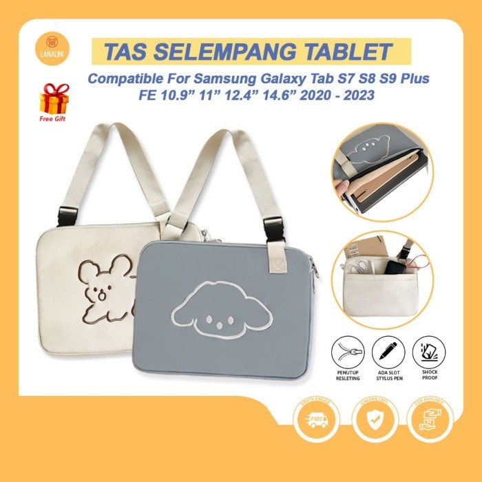 TERLARIS TERLARIS SAMSUNG TAB S5 S6 S7 S8 S9 S9+ PLUS ULTRA FE 2023 TAS SELEMPANG TOTEBAG TABLET
