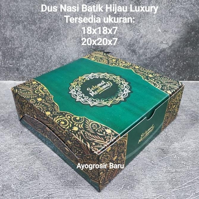 

Promo Dus Nasi 20x20 Batik Hijau Luxury isi 100 pcs GS Motif Box Besek Alice COD