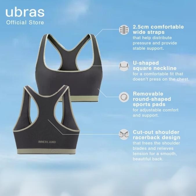 Murah Ubras Innerland Sport Bra Breeze X Patricia Stephanie / Sport Bra Olahraga Running Gym Yoga Pi