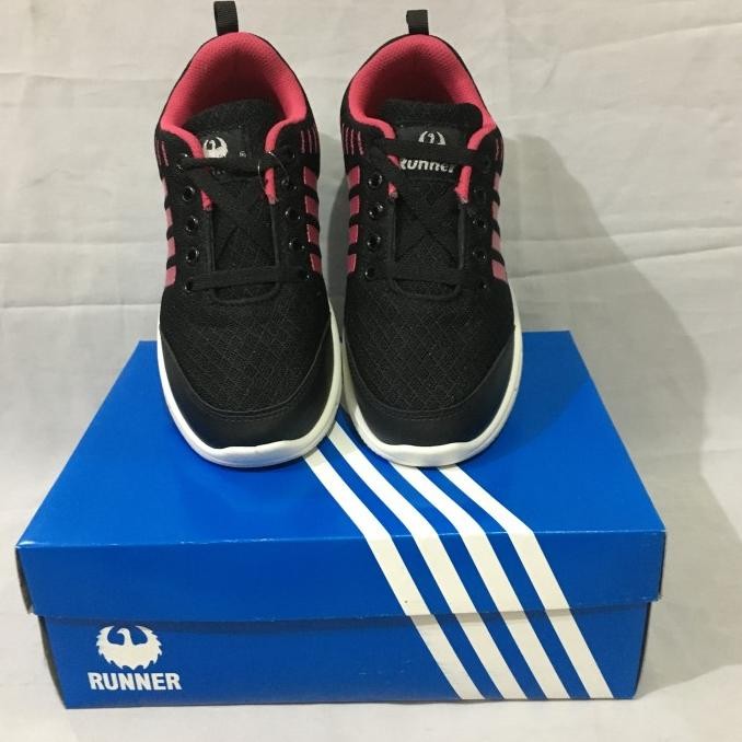 Sale Sepatu Olahraga Anak Perempuan Runner Sporty Hitam/Fushia