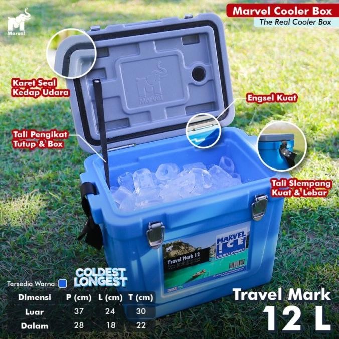 Murah Marvel Cooler Box Ice 12 L 24 L 35 L Travel Tali Kunci Seal / Marina Cool Box 35 S Lion Star 3