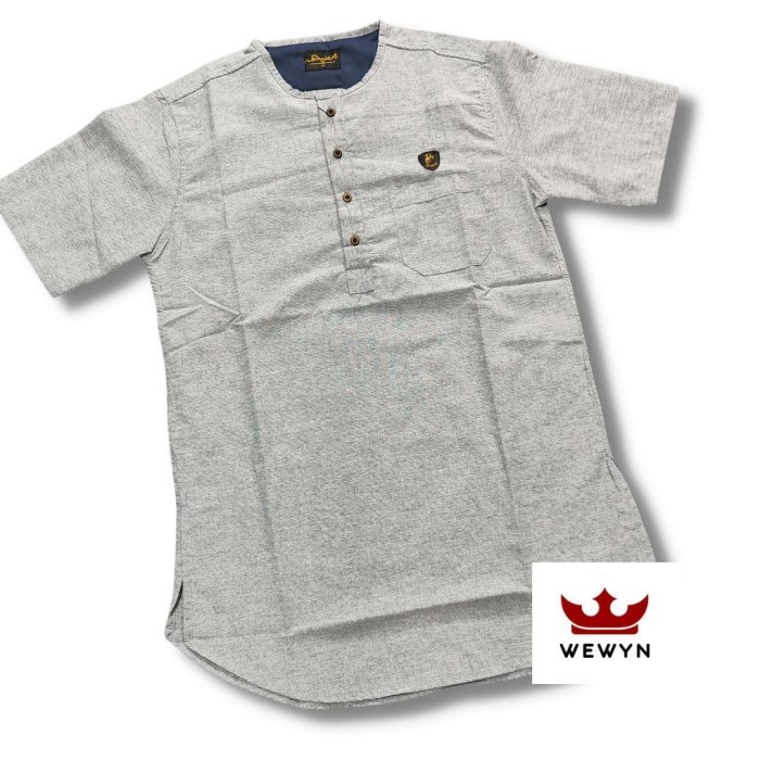 EJ558 Koko Kurta Pria Dewasa Lengan Pendek Resleting DISKON