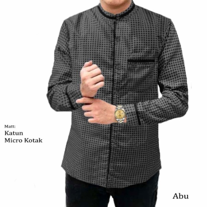 WN575 koko pria lengan panjang kotak terkini PROMO