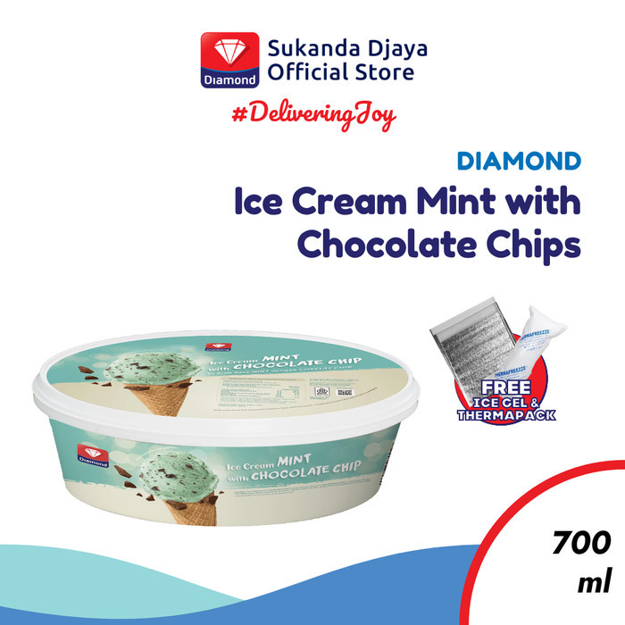 

FREE ONGKIR Diamond Ice Cream Mint with Chocolate Chips 700 Ml