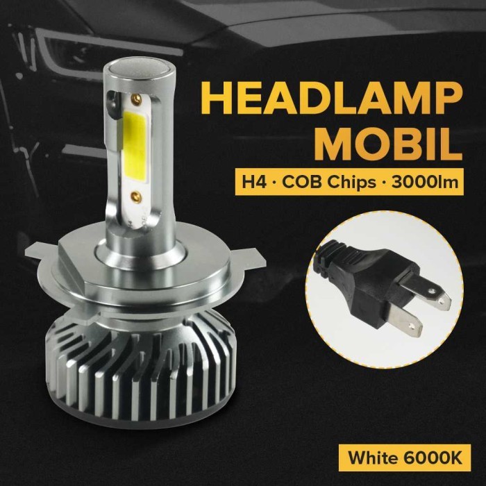

HEMAT Lampu Depan Mobil High Low Beam LED H4 COB Chips 3000lm 24V 2 PCS