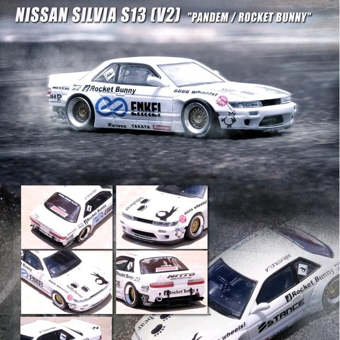 Inno64 Nissan Silvia S13 V2 Pandem - Rocket Bunny - White