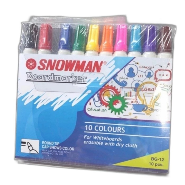 

Spidol Whiteboard 10 Warna BG-12 (Non Permanent)