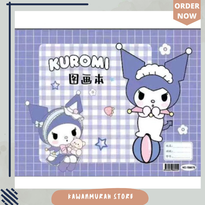 

Buku Gambar A4 Polos Motif Kuromi Lucu 25 Lembar Bonus Sticker