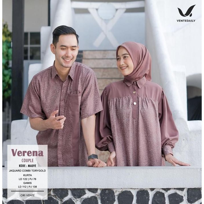 Verena Couple Set Jumbo Jaquard Combi Torygold Premium / Baju Pasangan Kondangan Lebaran 2023