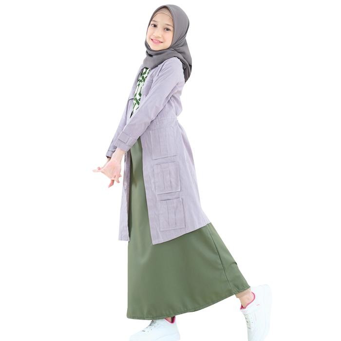 Gamis Kesan 2 Pcs Anak Premium Lga 828 Katun Motif Muslim Outer Toyobo Baju Navy Syari Panjang Ibu