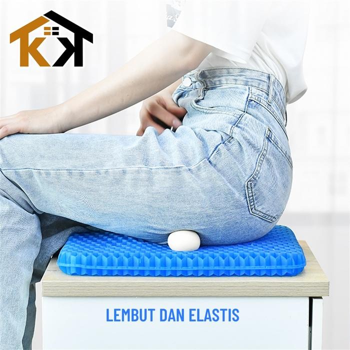 (KK) Alas Duduk Silikon Bahan Gel Adem Lembut Motif Sarang Lebah Untuk Kursi