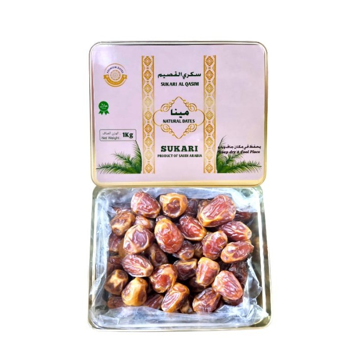 

Kurma Sukari Al Qassim Madinah Premium Kemasan Kaleng Grade A 1kg
