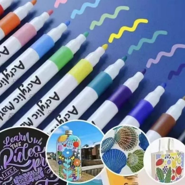 

Mma-1318 CodOne+One Acrylic Marker Set Spidol Akrilik Diy Painting Spidol Pastel Pulpen Highlight Drawing Warna