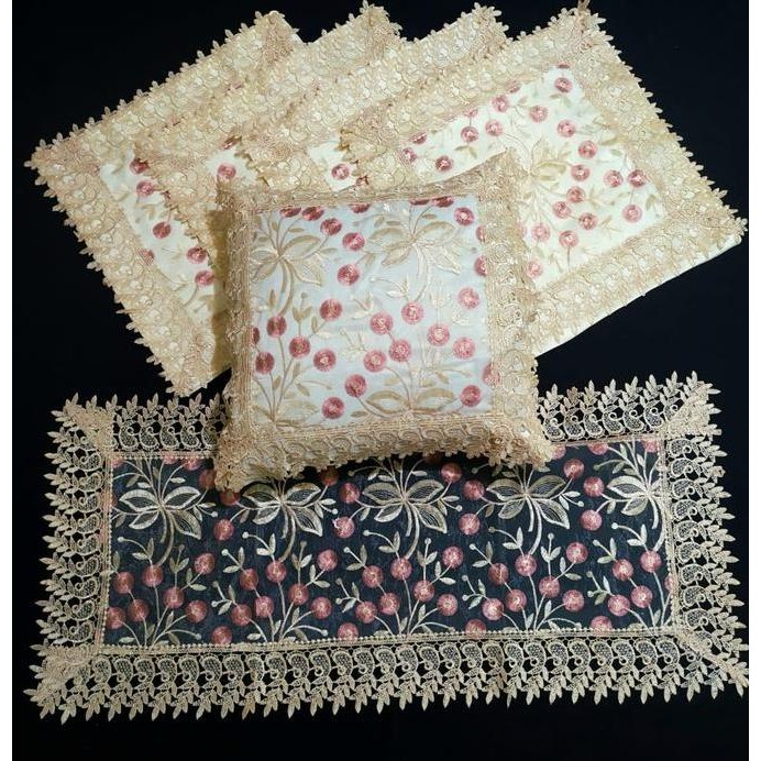 Sarung Bantal Kursi Sofa Set Bordir Impor Mewah