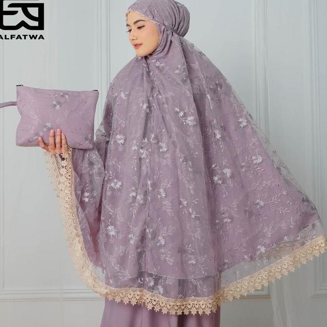Terjangkau Alfatwa - Mukena Sutra Brokat Renda Mewah Atasan Bawahan Dewasa