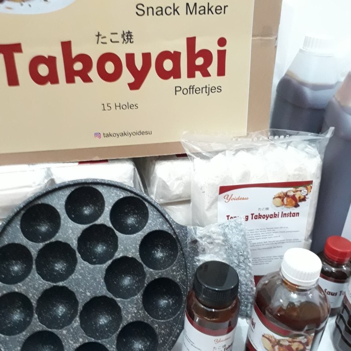 PROMO Cetakan Takoyaki Marble Teflon 15 Lubang Snack Maker Poffertjes Tebal Kode 151