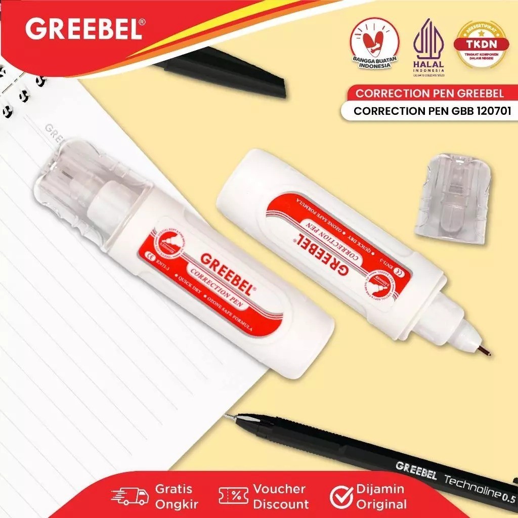 

Greebel Correction Tipe X Pulpen Cepat Kering / Greebel Correction Pen Gbc 120701 (12Pcs/Box)