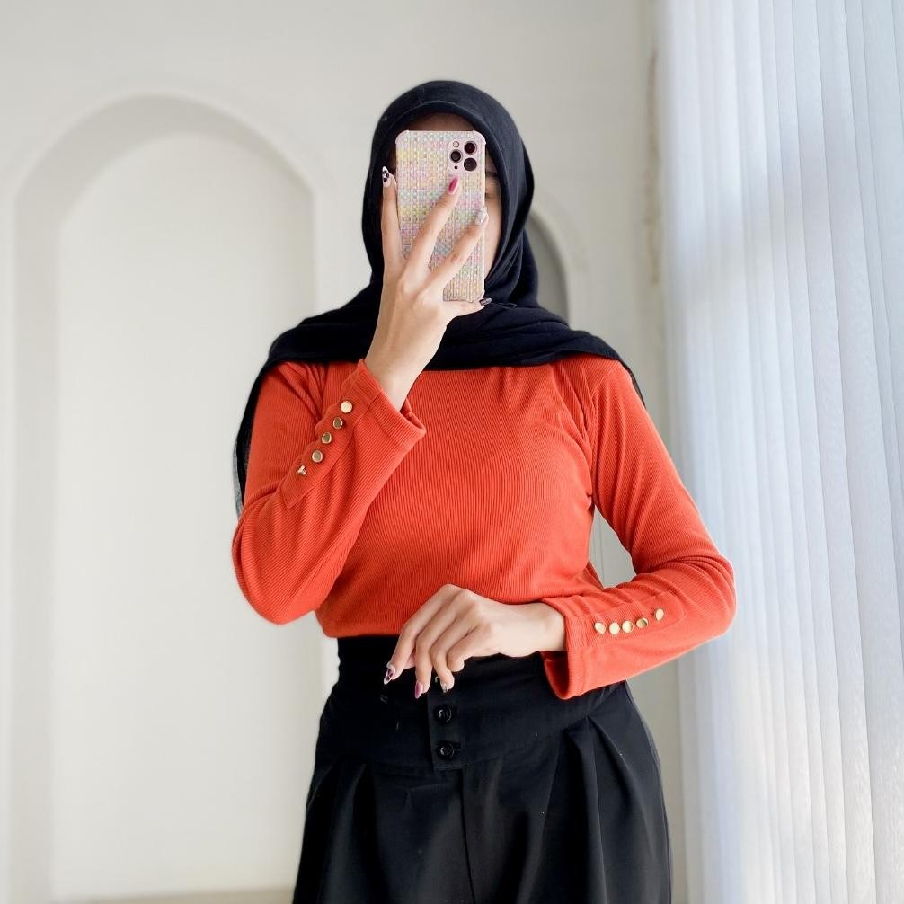 MANSET INARA RIB KOREA - Daleman Wanita Manset Lengan Panjang Bahan Rib Knit Adem