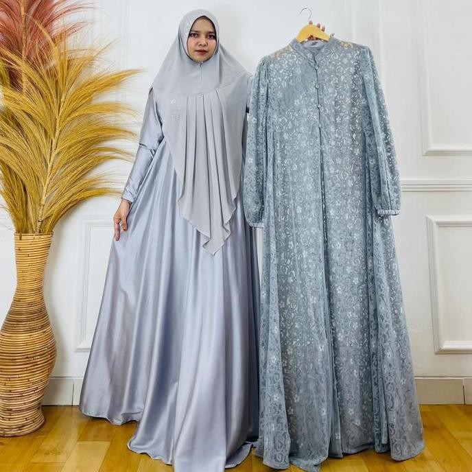 BELIFI - KAL.SUM SYARI COLLECTION BRUKAT GLITER OUTER CANTIK PREMIUM Armani Silk Gamis Muslim Dress 