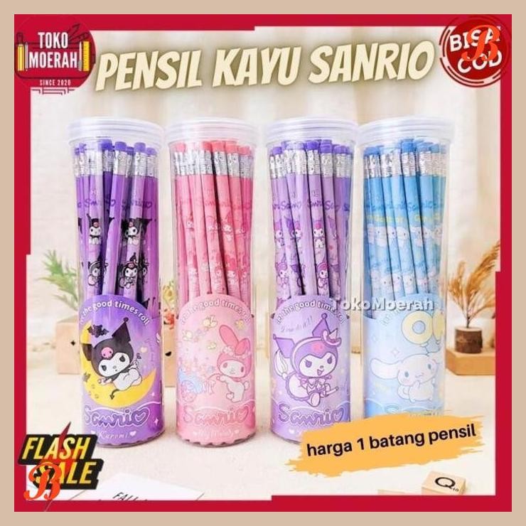 

| KK | PENSIL SANRIO 1PCS PENSIL KAYU 2B SANRIO LUCU UNIK MURAH PENSIL PENGHAPUS SANRIO 2B PENSIL KAYU CINNAMOROLL MELODY KUROMI