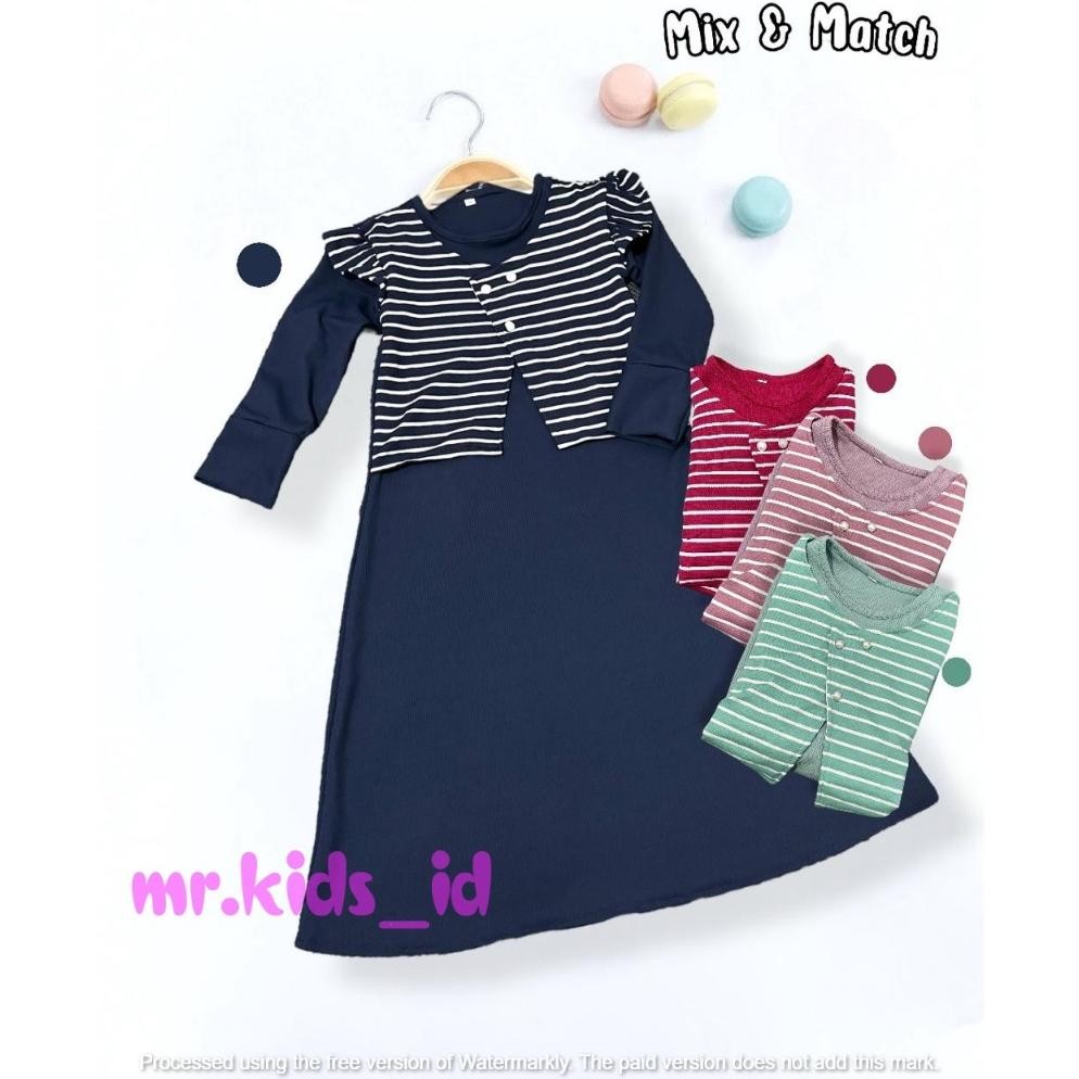 HK gamis anak perempuan dengan blazer buat lebaran usia 1 sampai 10 tahun TERLARIS