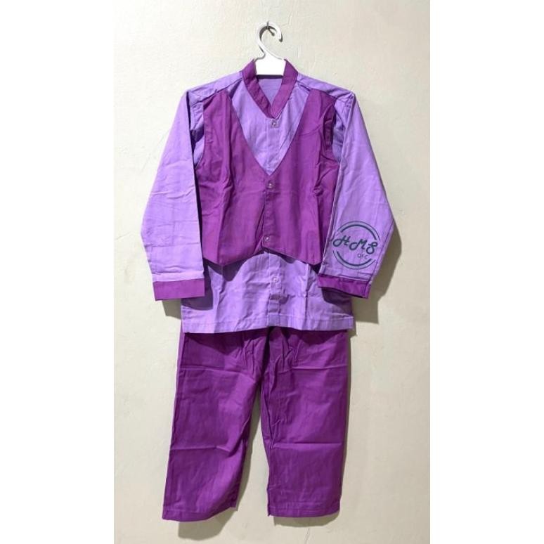 HK seragam tk/tpq gamis rompi ungu polos TERLARIS