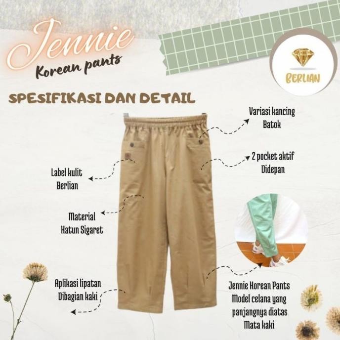 Murah Baggy Pants Jennie Korean Style Celana Panjang Anak/Remaja Perempuan
