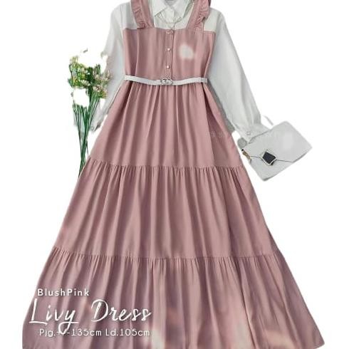 TERMURAH BAJU GAMIS  REMAJA PEREMPUAN GAUN LIVY DRESS M L XL XXL korea style Baju dress muslim GAMIS