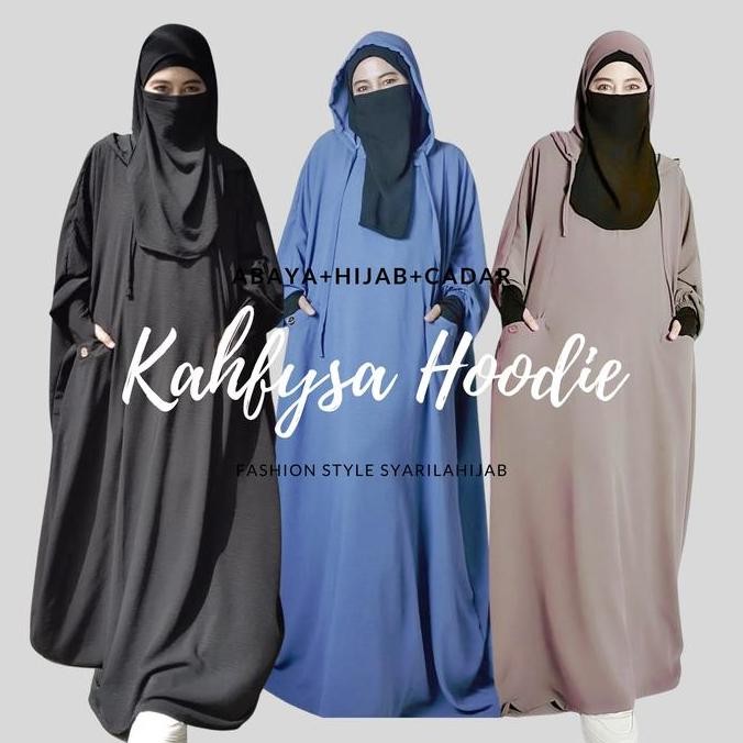 New Item, Abaya Hoodie Kahfsya Free Ongkir Muslim Wanita
