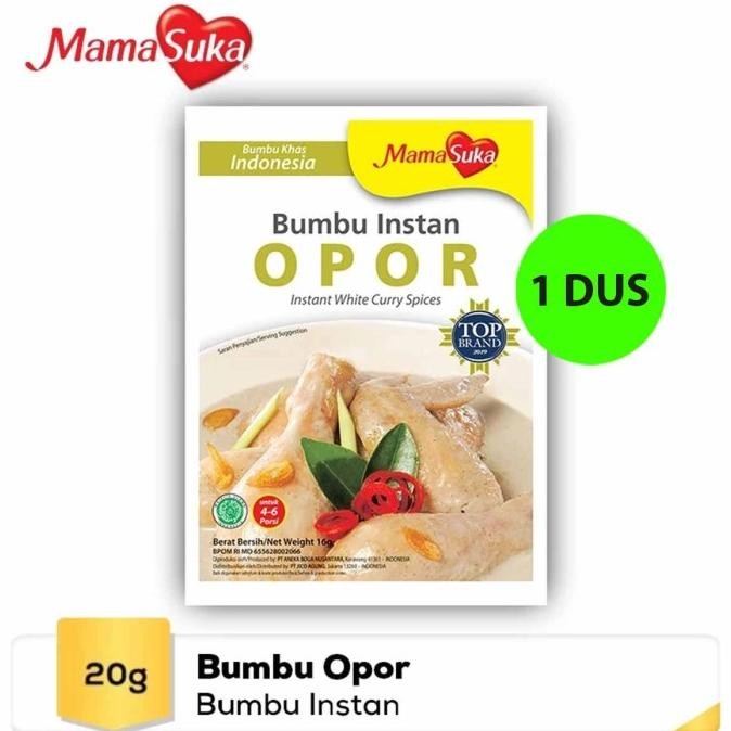 

Bumbu Opor Mama Suka 20gr 1 Karton Isi 12 Pack / 240 Sacheet Mamasuka Oppor Ayam L83S