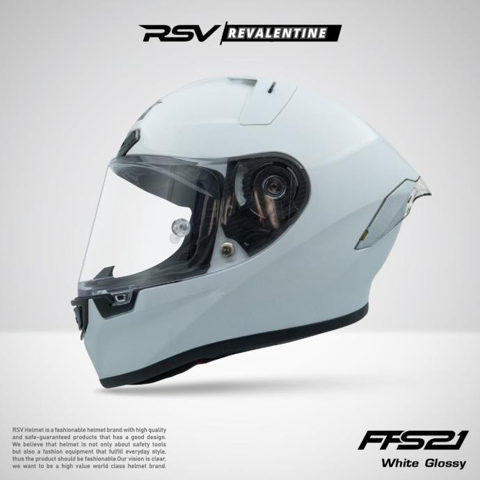 RSV FFS21 WHITE ORIGINAL | HELM MOTOR FULL FACE FFS-21 PUTIH ORI SNI
