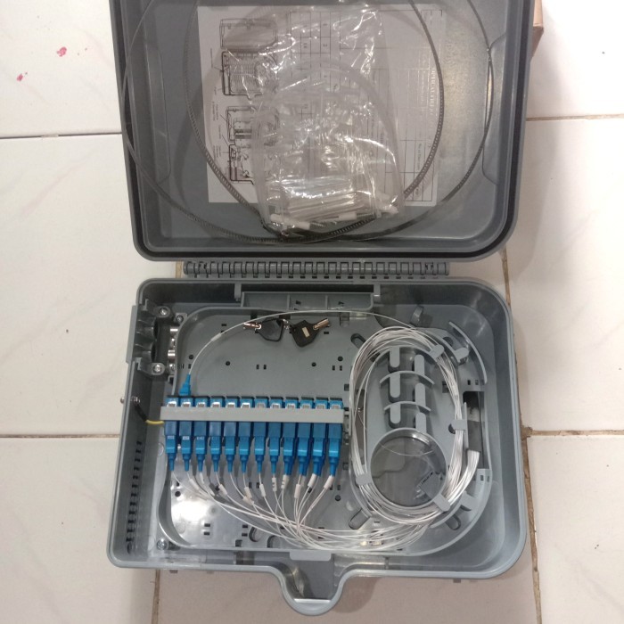 odp 24 core abu - abu lengkap spliter 1:16 upc