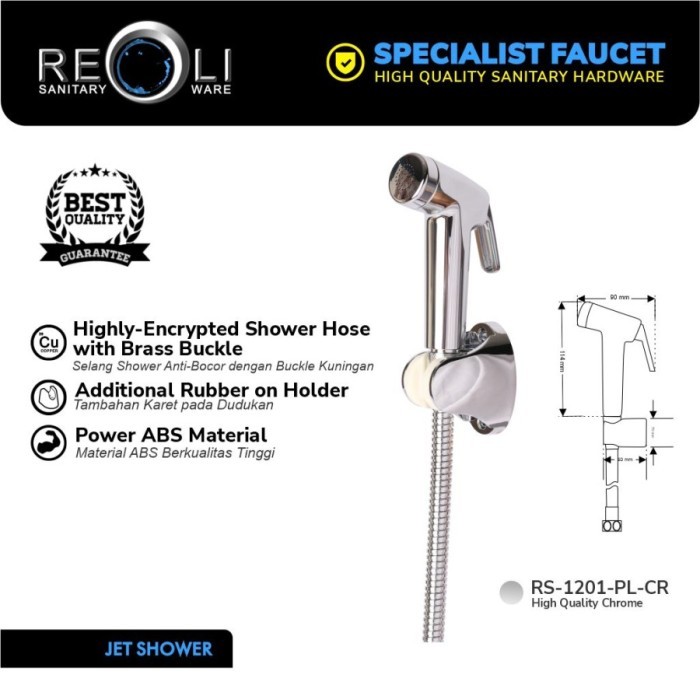 Reoli RS-1201-PL-CR Chrome Jet Shower / Shower Bidet / Shower Cebok