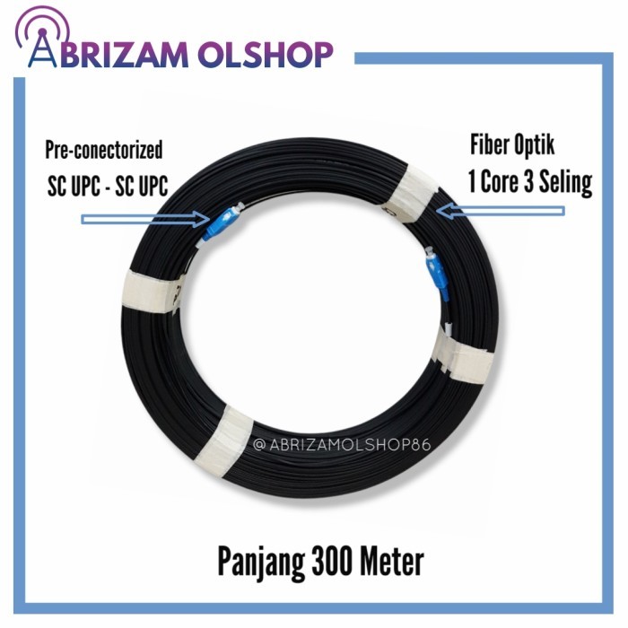 Kabel Fiber Optik Precon 300 meter siap pakai 3 seling