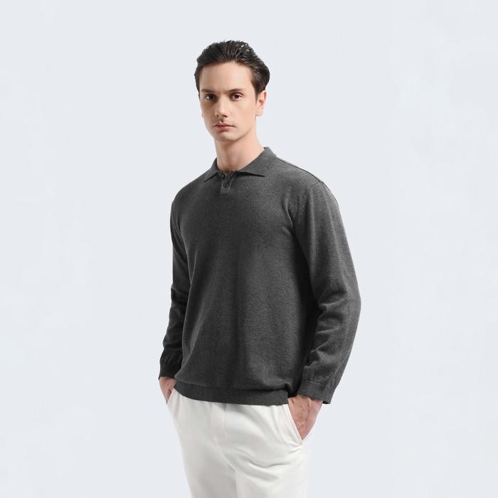 HEYMALE XAVIER POLO KNIT LONG SLEEVE BAJU POLO PRIA LENGAN PANJANG